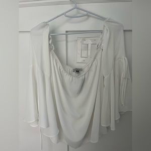 Off the shoulder white shirt with tags